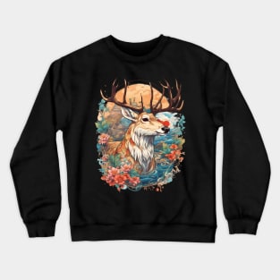 Deer Design Crewneck Sweatshirt